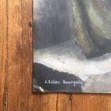 Portrait old oil signed