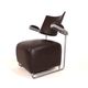Fauteuil lounge en cuir Oscar pour Inno Oy par Harri Korhonen