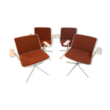 Série de 4 fauteuils pivotants 1960