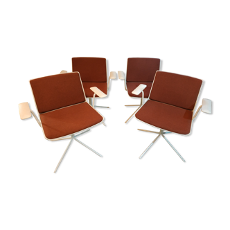 Série de 4 fauteuils pivotants 1960