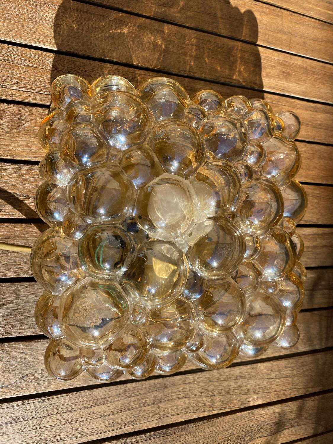 Smoked glass bubble wall light by Helena Tynell circa 1970