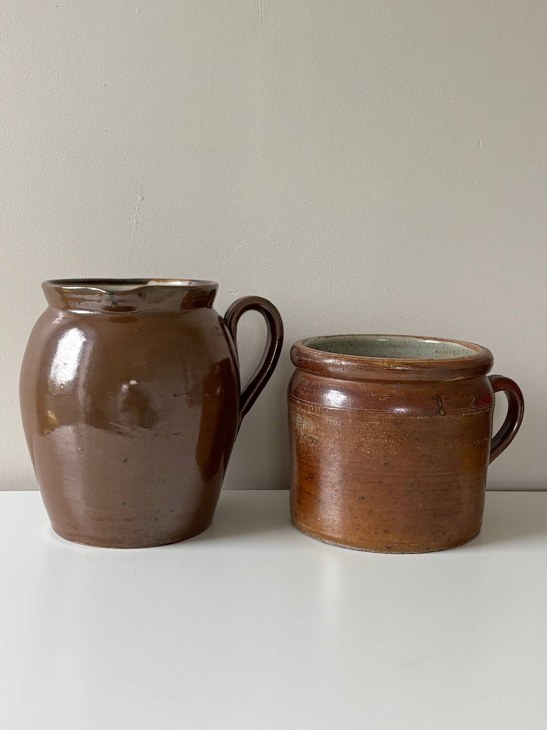 Old glazed stoneware pot