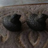 Art Deco quail salt cellars