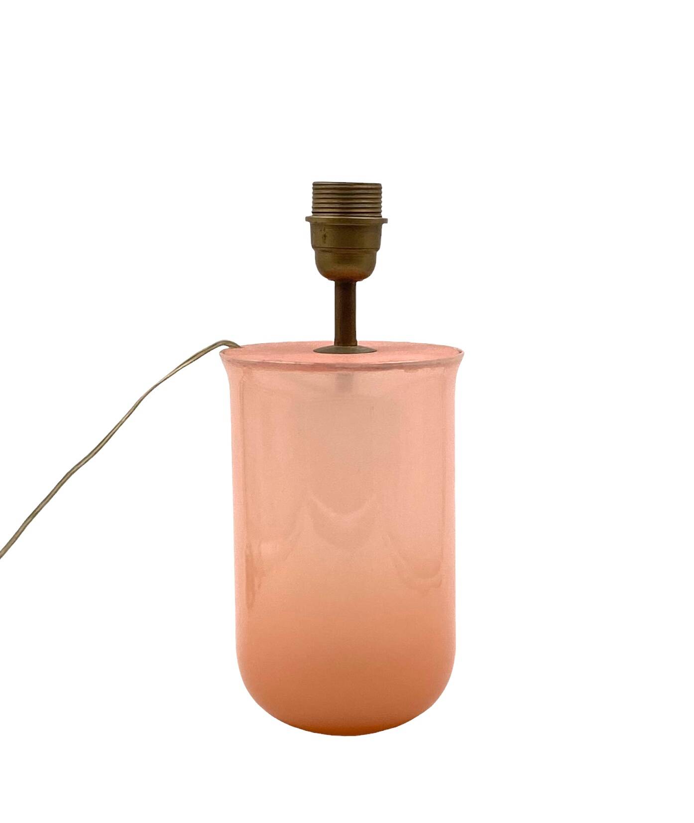 Mid Century Modern Pink Murano Glass Table Lamp Base, Italy, 1950s