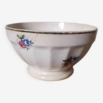 Vintage fluted bowl Sarreguemines Digoin France flower pattern