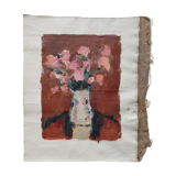 Peinture de Nagao Usui "Roses au pichet blanc"