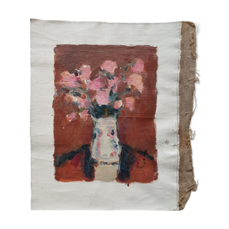 Nagao Usui painting "Roses with a white pitcher"