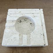 “Fratelli Mannelli” ashtray in travertine, design by Enzo Mari, Italy, 1970