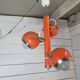 Lustre suspension vintage eyeball orange à 3 lumières des années 60