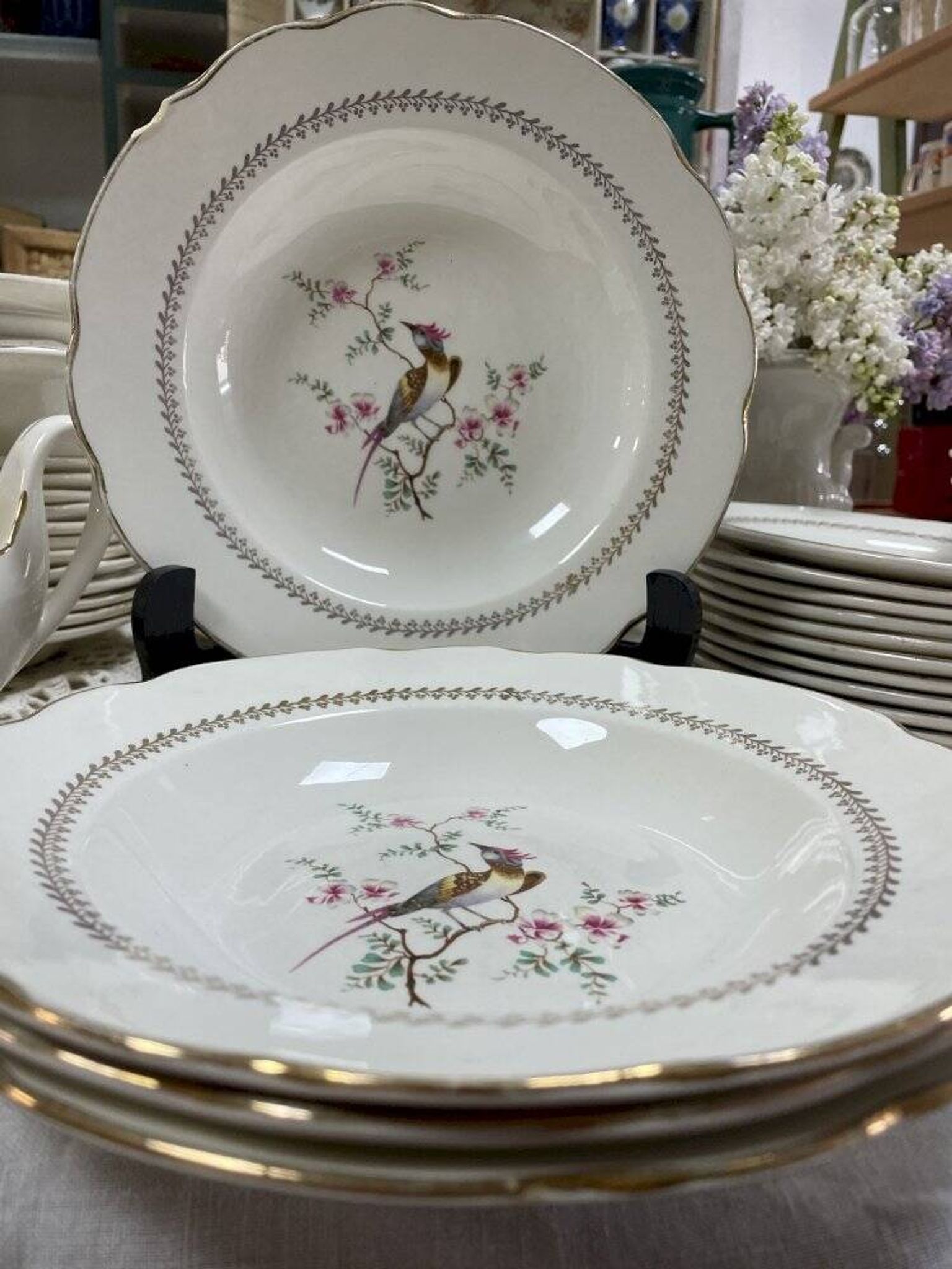 Set of 4 deep plates Gien Tokio diameter 23 cm