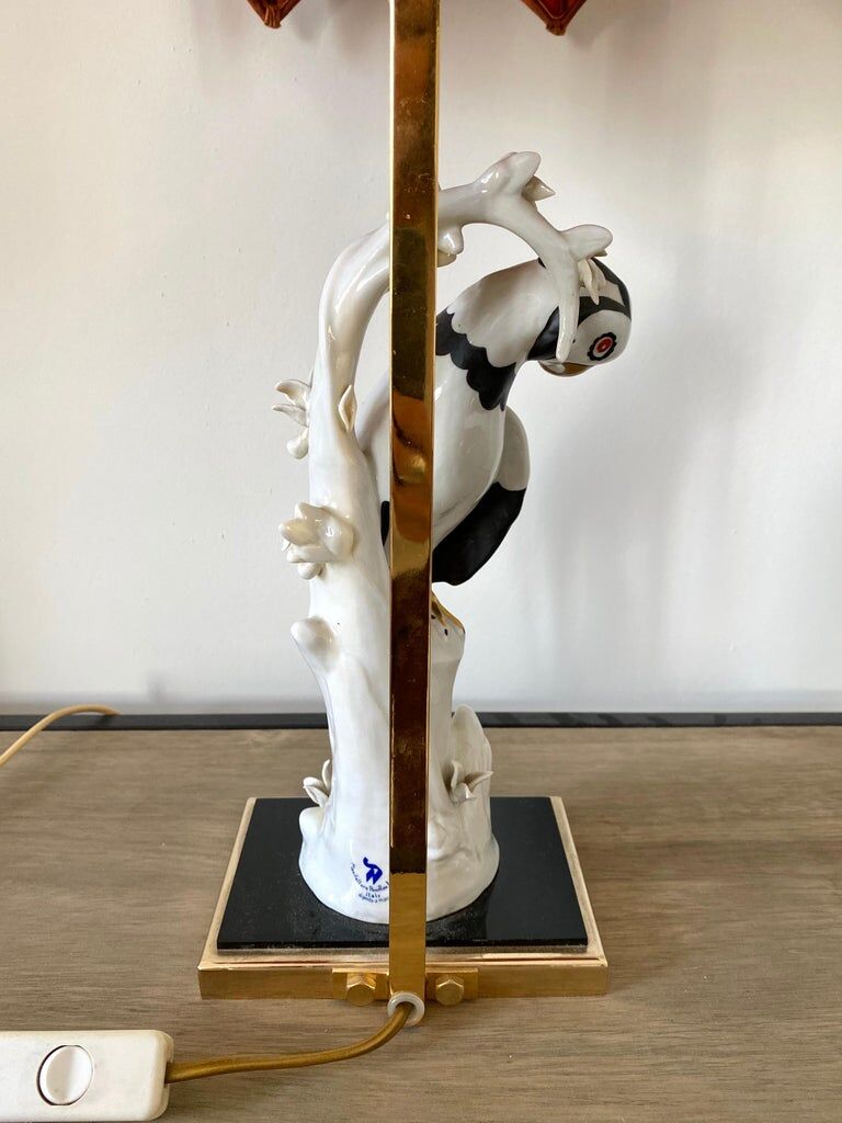 Manufattura Porcellane Artistiche, Hand Painted Italian Porcelain Table Lamp