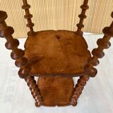 Selette vintage 3 niveaux en bobines de fils en bois années 20-30