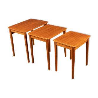 Retro Teak 1960s Mid Century Nest Of 3 Side Coffee Tables