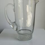 Carafe à anse en verre belle matière pied motifs billes de verre H21