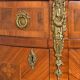Louis XVI style half-moon marble marquetry sideboard
