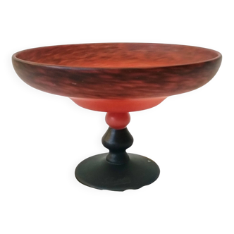 Glass paste cup signed Shneider