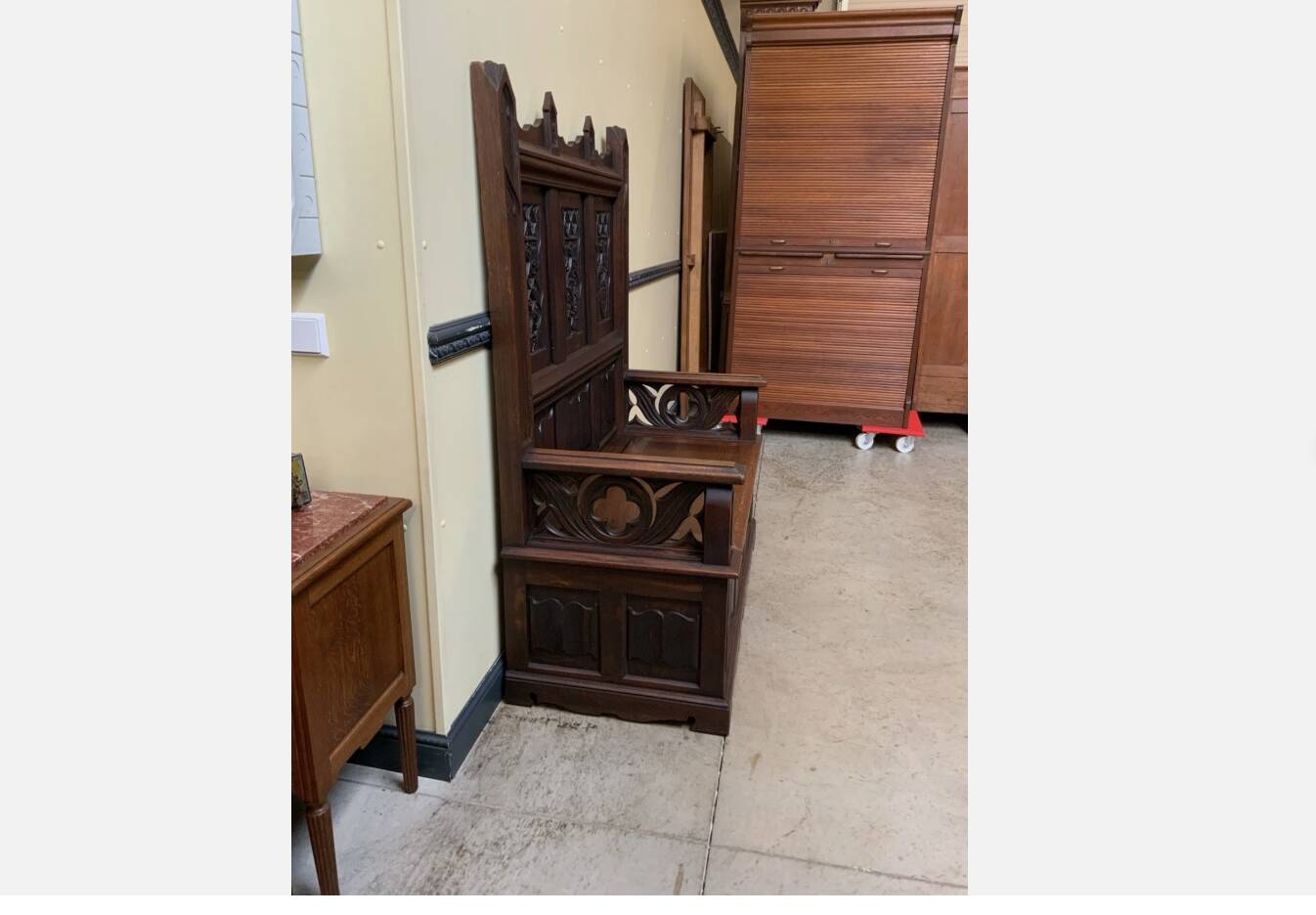 Antique - Impressive Neo-Gothic Chest Bench