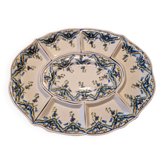 Large 7-piece display dish in Greek earthenware