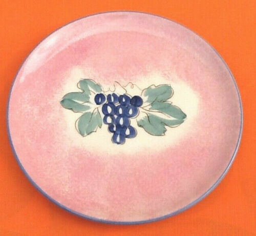 1970s Suite of 6 dessert plates Fruit decoration (lemon, grape, pear ...)