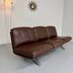 De Sede DS31 vintage leather 3-seater canapé banquette from the 1970s.