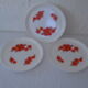 3 flat plates Lotus arcopal france orange diameter 22.5 cm