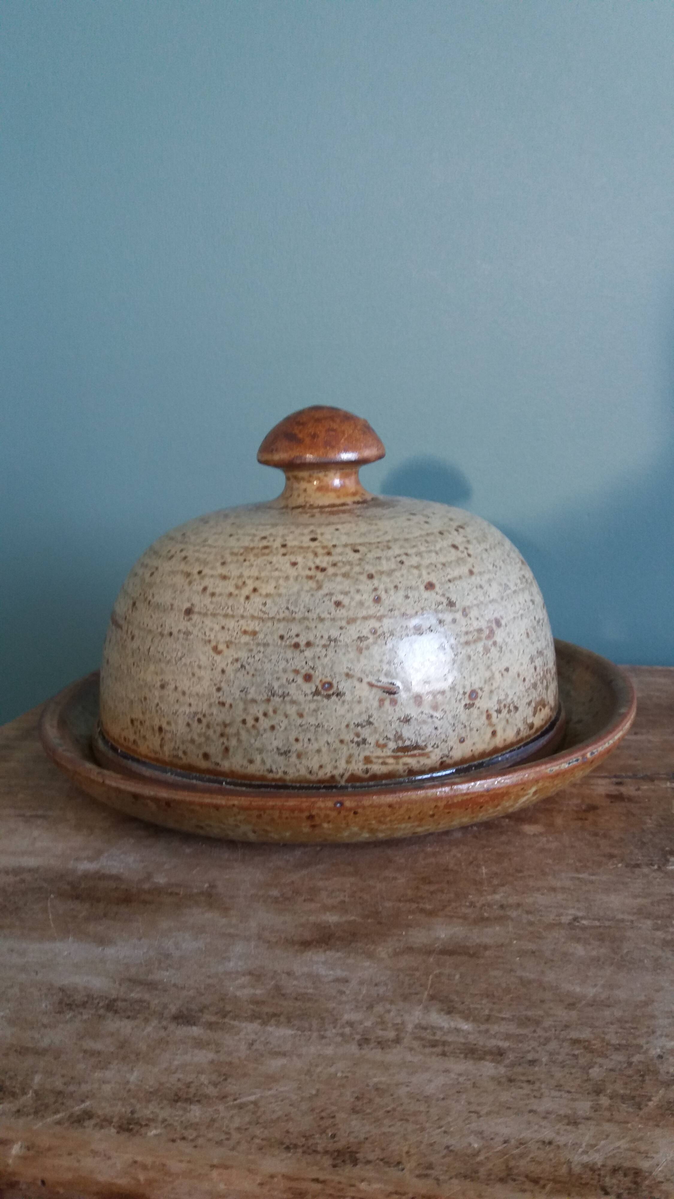 Jean-Pierre Prud’homme stoneware butter dish from Puisaye
