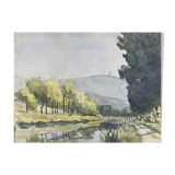 Painting "edge of the ouche" (côte d'or) jean-francois devaliere (1926-2021)