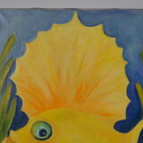 Huile sur toile poisson soleil