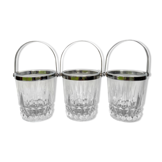 Vintage crystal ice cube buckets