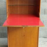 Bar work French formica red-pink and oak circa 40 Francisque Chaleyssin