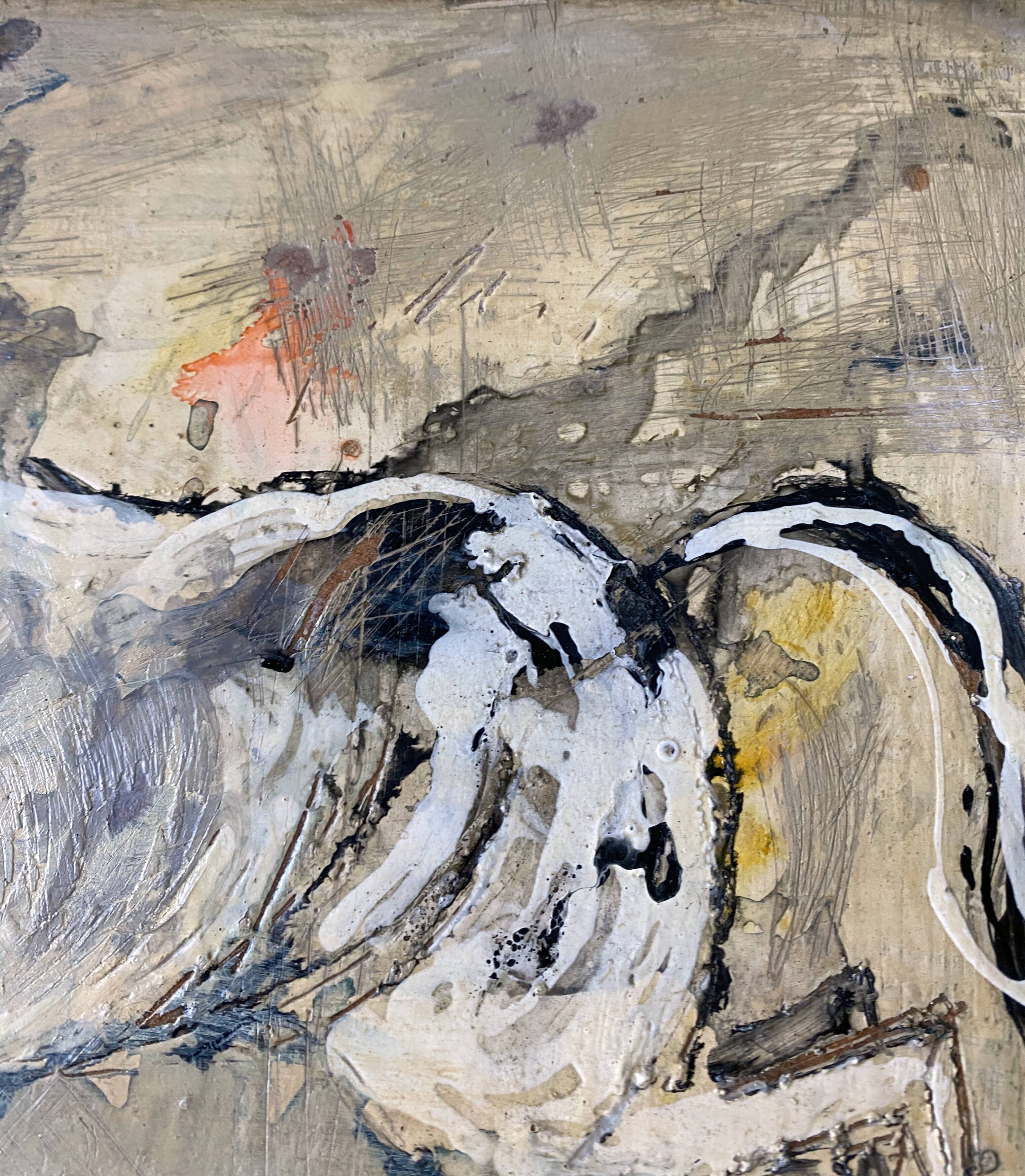 Painting Pierre Catton (1903) "The dance of the horses" HSP cf. B. Buffet + frame