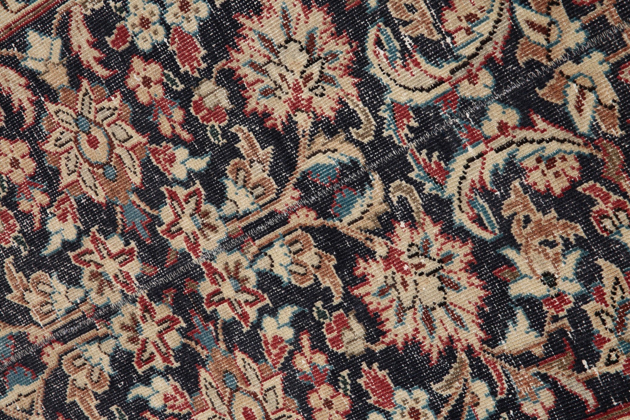 3x12 Persian Navy Blue Runner Rug, 80x378Cm