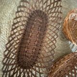 3 matching wicker bread baskets.