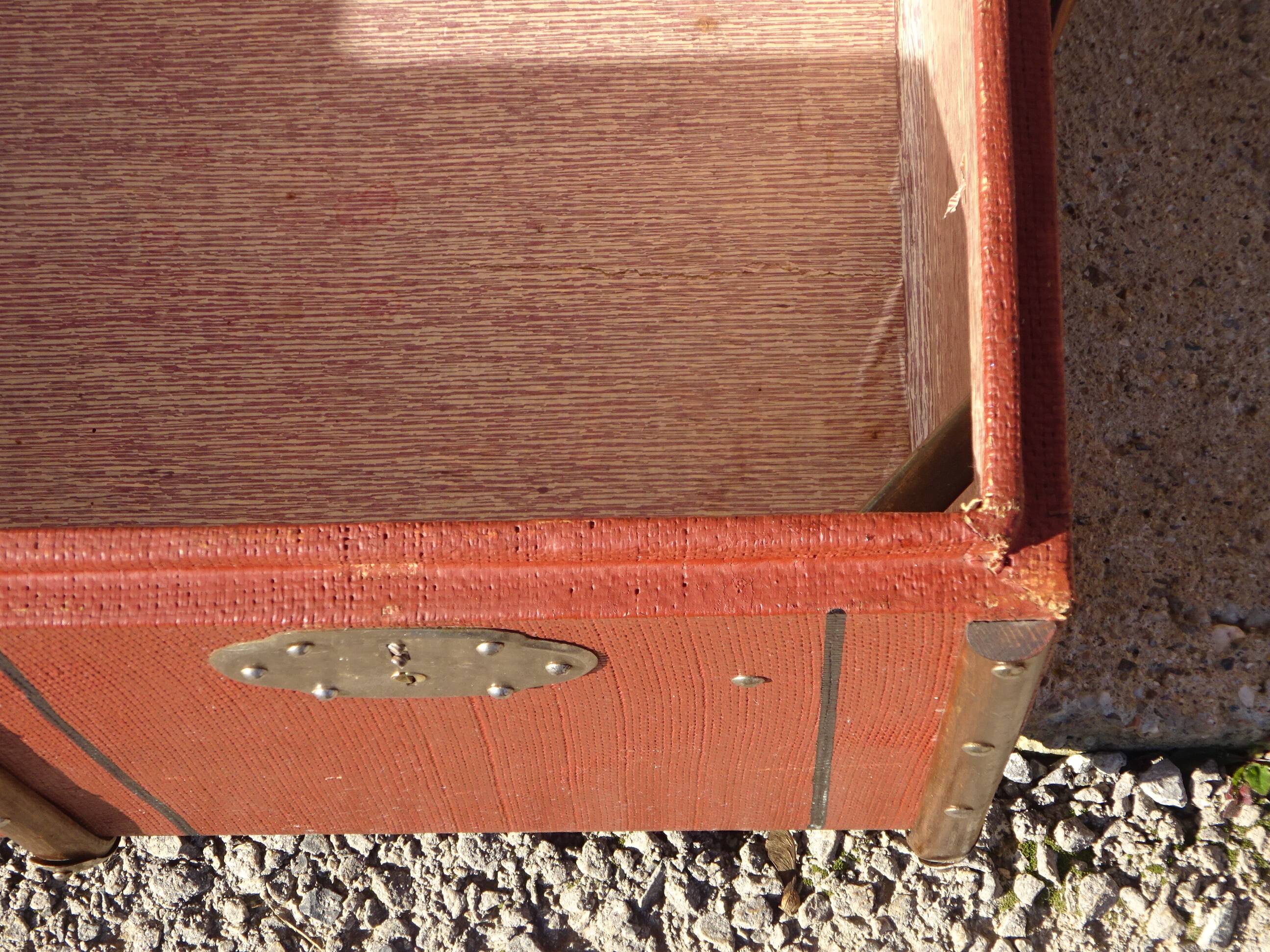 Old curved travel trunk