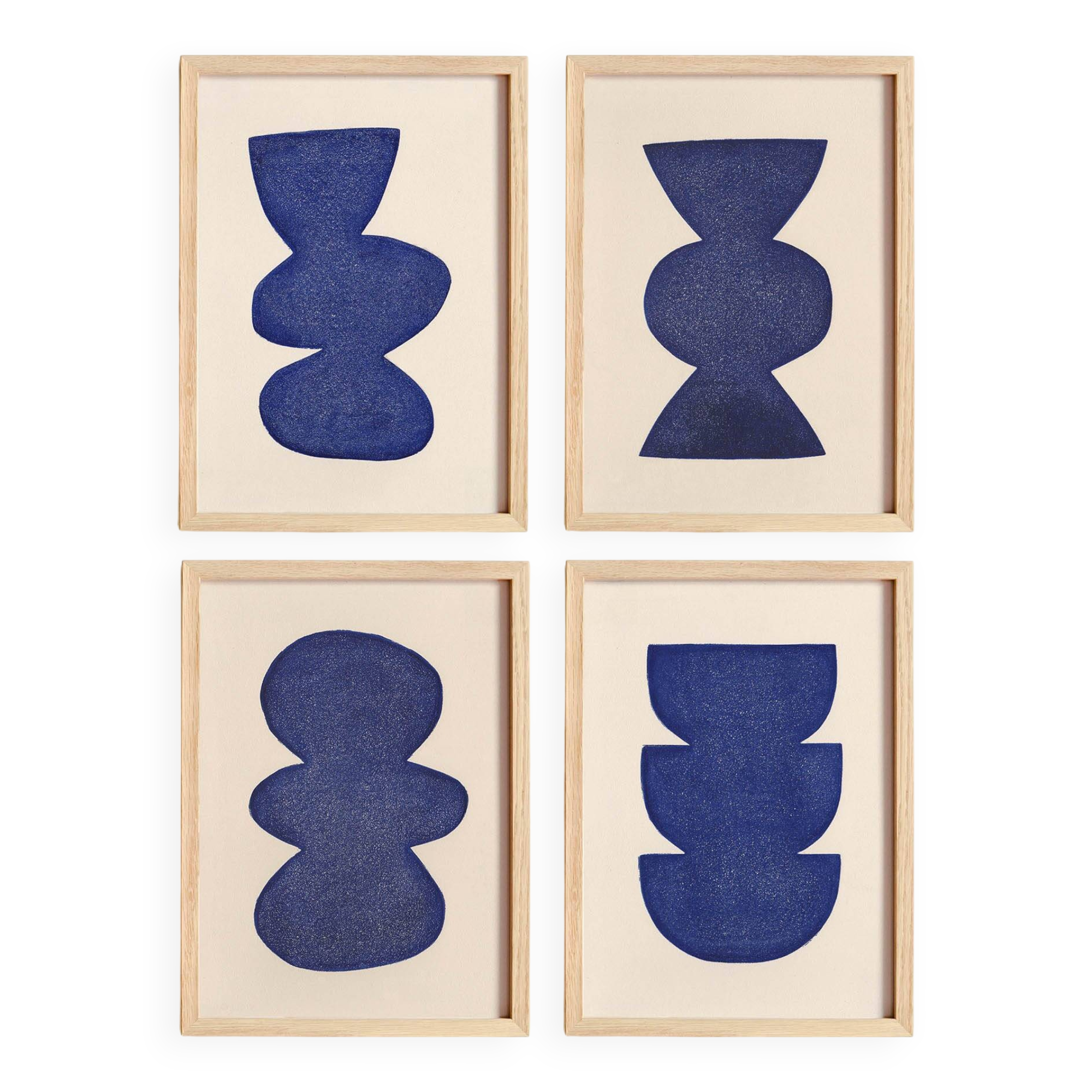 Collection of 4 abstract paintings - paintings signed Eawy