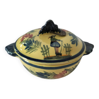 Breton bonbonnière Quimper Henriot – Hand-painted earthenware