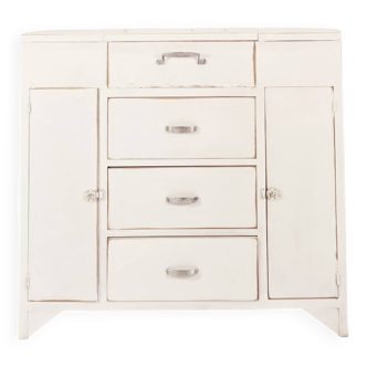 Buffet en bois peint en blanc