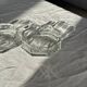 Set of 2 vintage octagonal glass ashtrays D11 H3.5