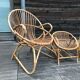 Rattan and vintage bamboo set 3 chairs