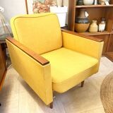 Mustard yellow Scandinavian armchair, 1950