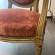 2 Louis XV style armchairs in wood and old pink velvet