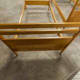 Pair of 1960 Scandinavian twin beds in solid beech