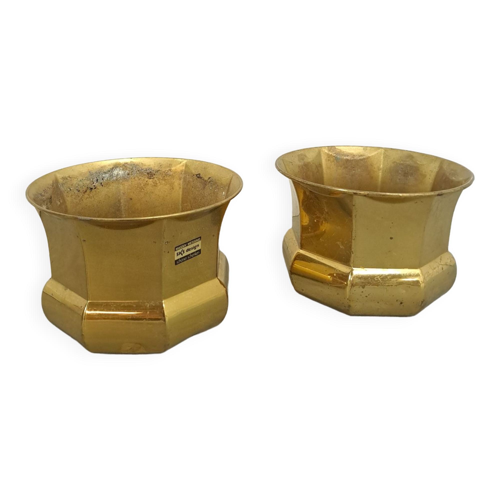 Brass set flower pots, pots