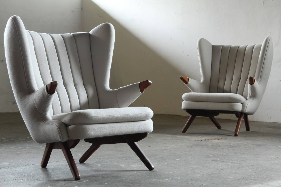 Pair of vintage Svend Skipper “Model 91” lounge chairs, Denmark, 1960s