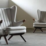 Pair of vintage Svend Skipper “Model 91” lounge chairs, Denmark, 1960s