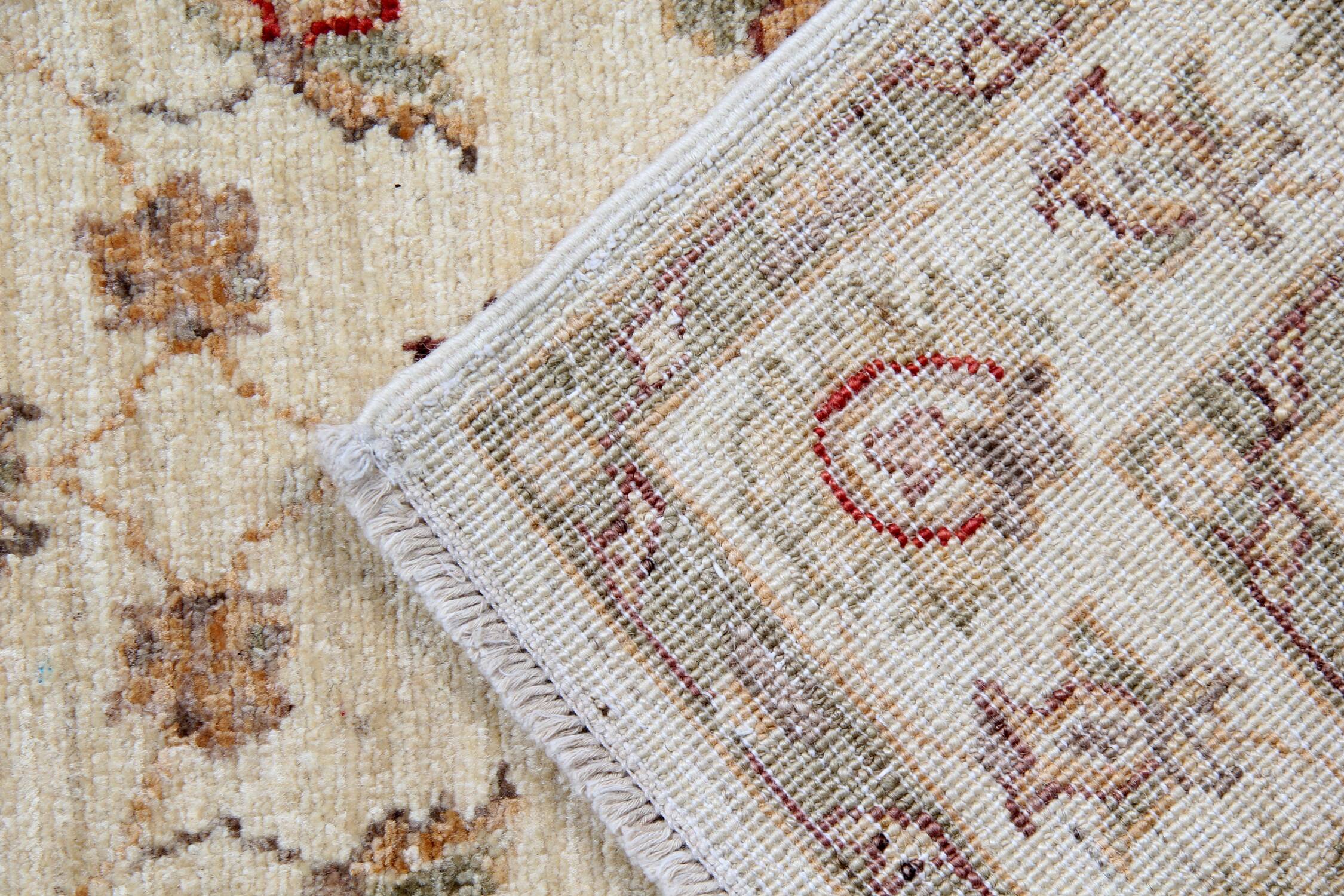 Traditional Runner Rug Handknotted Carpet Cream Area Gray Afghan Rug Home D