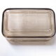 Black amber glass butter dish from lever
