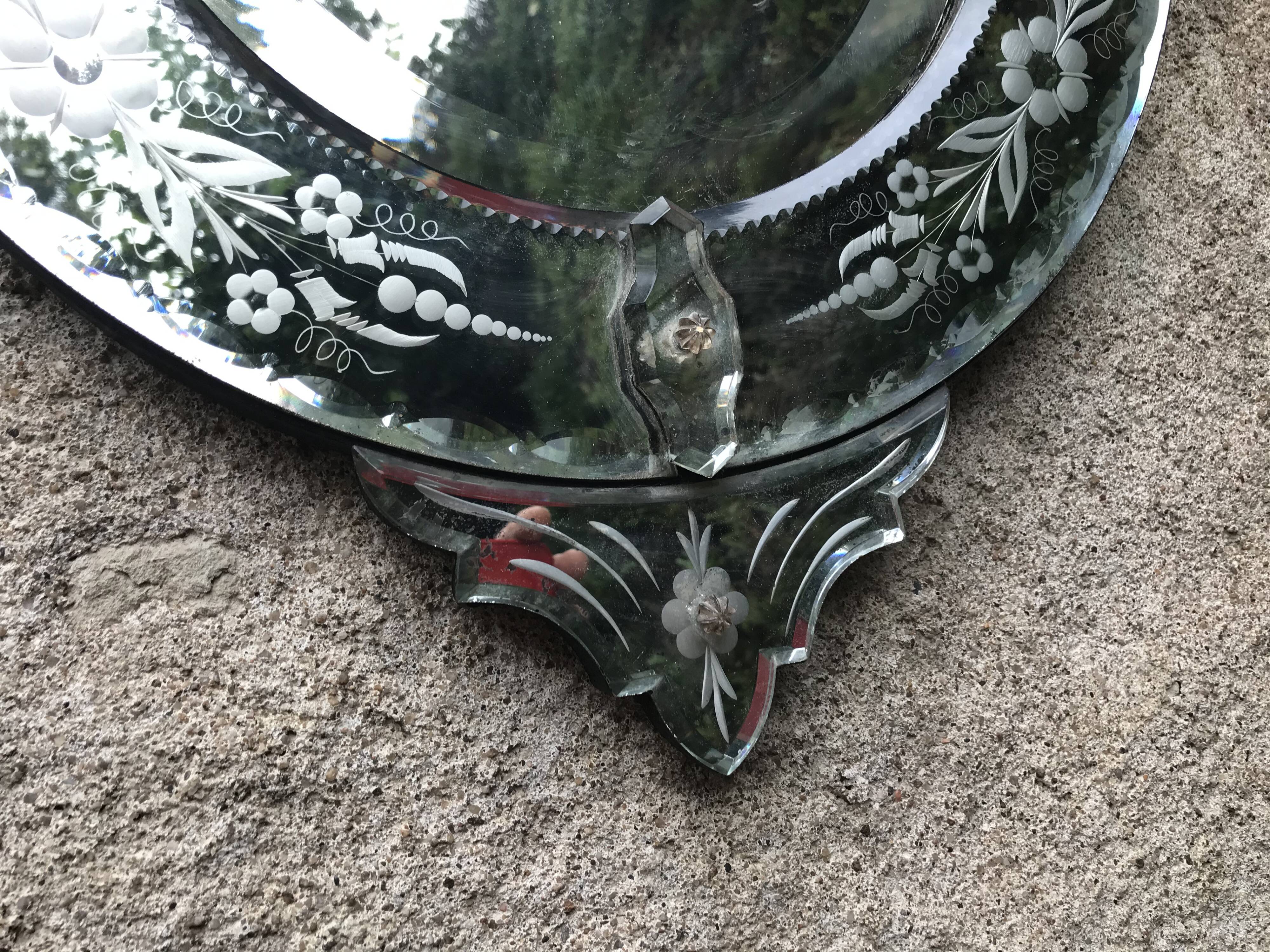 Venetian mirror circa 1900, 79x41 cm