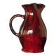 Terracotta pitcher glazed in oxblood red and black, terracotta vase, vintage pitcher, kitchen