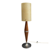 Rare Wood floor lamp with contra diabolo base 1960s